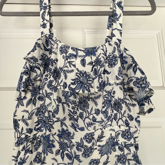 LOFT Trellis Garden Floral Sleeveless Wide Leg Jumpsuit size 0 - Picture 4 of 17